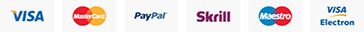 Visa, Mastercard, PayPal, Skrill, Maestro and Visa Electron