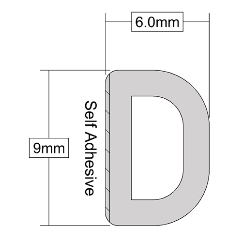 Stormguard D Strip Self Adhesive EPDM Rubber