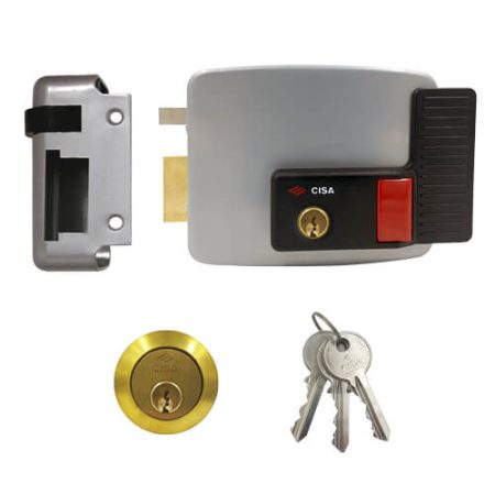 Cisa 11630 Electric Nightlatch Rim Lock With Hold Back for Timber Doors