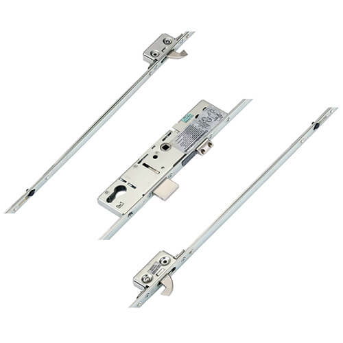 ERA Latch Deadbolt 2 Small Hooks Split Spindle Multipoint Door Lock - Option 1