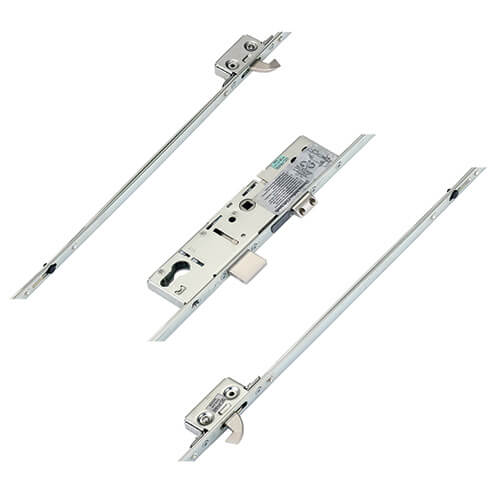 ERA Latch Deadbolt 2 Small Hooks Split Spindle Multipoint Door Lock - Option 3