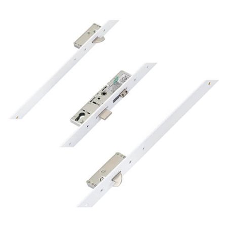ERA Latch Deadbolt 2 Hooks Split Spindle 44mm Flat White Faceplate Multipoint Door Lock