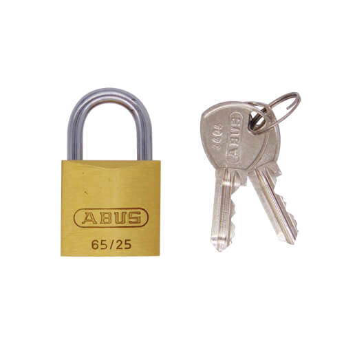 Abus 65 Series 25mm Open Shackle Brass Padlock