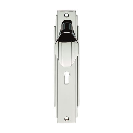 Carlisle Brass ADR021CP Art Deco Knob On Lock Backplate (LEAD TIME: 2-3 DAYS)