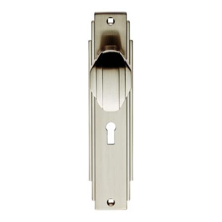 Carlisle Brass ADR021SN Art Deco Knob On Lock Backplate (LEAD TIME: 2-3 DAYS)