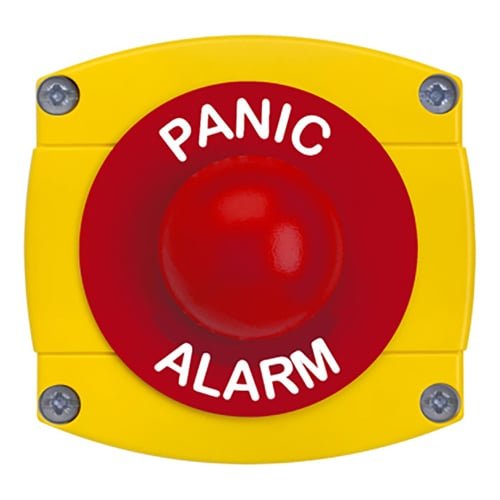 CQR AEB51 IP66 Yellow/Red Surface Box With Momentary Red Dome - Legend "Pool Alarm" (LEAD TIME: 2-3 DAYS)