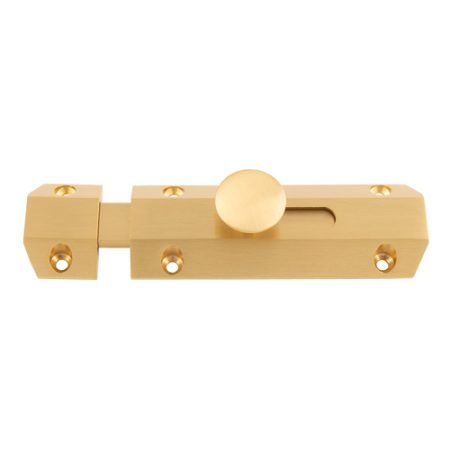 Carlisle Brass AQ81SB 102 x 36mm Surface Bolt c/w Keep Flat & Angled Mortice Keeps - Satin Brass (LEAD TIME: 2-3 DAYS)