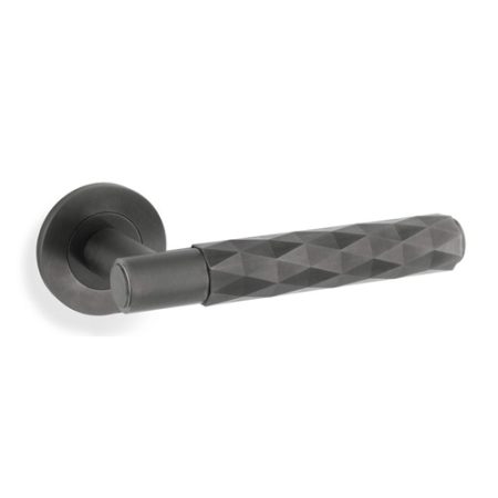 Alexander & Wilks AW226DBZPVD Spitfire Lever Diamond Cut On 50 x 6mm Rose - Dark Bronze PVD (LEAD TIME: 2-3 DAYS)