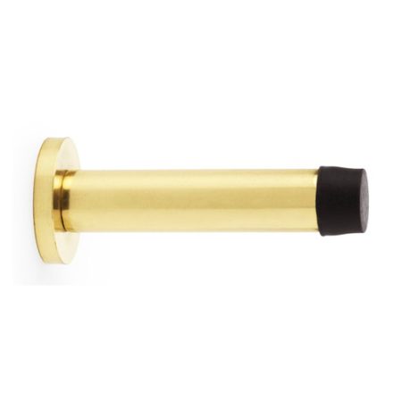 Alexander & Wilks AW616PBL Cylinder Projection Door Stop On Rose - Polished Brass Lacquered (LEAD TIME: 2-3 DAYS)