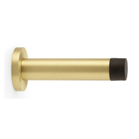 Alexander & Wilks AW616SB Cylinder Projection Door Stop On Rose - Satin Brass (LEAD TIME: 2-3 DAYS)