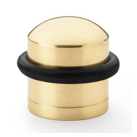 Alexander & Wilks AW638PBL Dome Top Floor Mounted Door Stop - Polished Brass (LEAD TIME: 2-3 DAYS)