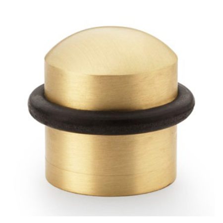 Alexander & Wilks AW638SB Dome Top Floor Mounted Door Stop - Satin Brass (LEAD TIME: 2-3 DAYS)
