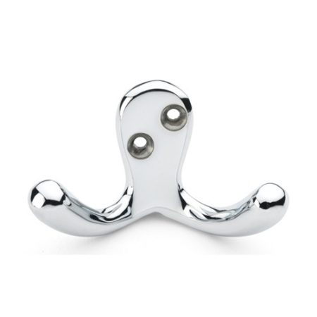 Alexander & Wilks AW773PC Victorian Double Robe Hook - Polished Chrome (LEAD TIME: 2-3 DAYS)