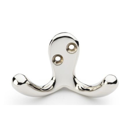 Alexander & Wilks AW773PN Victorian Double Robe Hook - Polished Nickel (LEAD TIME: 2-3 DAYS)