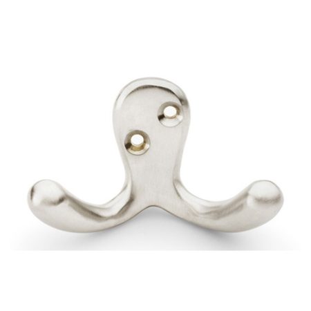 Alexander & Wilks AW773SN Victorian Double Robe Hook - Satin Nickel (LEAD TIME: 2-3 DAYS)