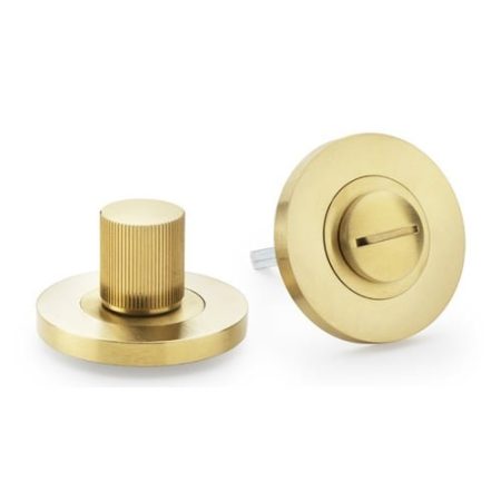 Alexander & Wilks AW792SBPVD Reeded Thumbturn and Release - Satin Brass PVD (LEAD TIME: 2-3 DAYS)