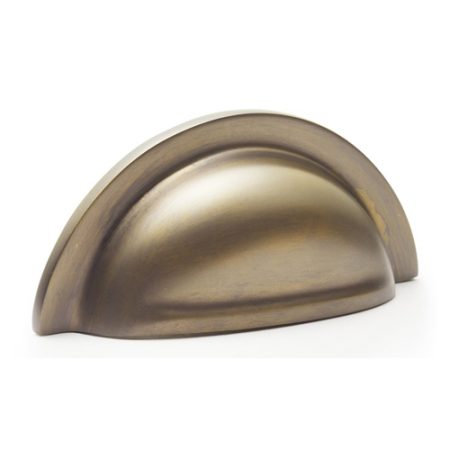 Alexander & Wilks AW903AB Bardom Ridged Cabinet Cup Pull - Antique Brass (LEAD TIME: 2-3 DAYS)