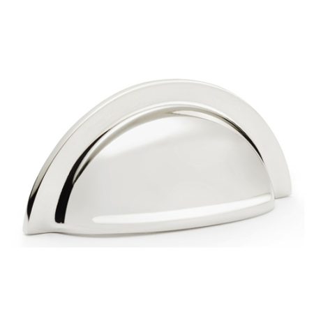 Alexander & Wilks AW903PN Bardom Ridged Cabinet Cup Pull - Polished Nickel (LEAD TIME: 2-3 DAYS)