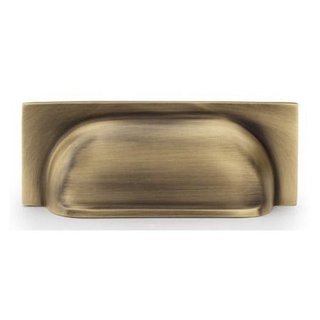 Alexander & Wilks AW905AB Quantock Cup Pull Handle - Antique Brass Centres 96mm (LEAD TIME: 2-3 DAYS)