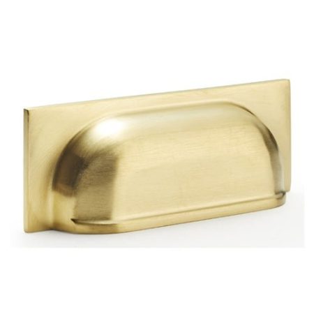 Alexander & Wilks AW905SBPVD Quantock Cup Pull Handle - Satin Brass Centers 96mm (LEAD TIME: 2-3 DAYS)