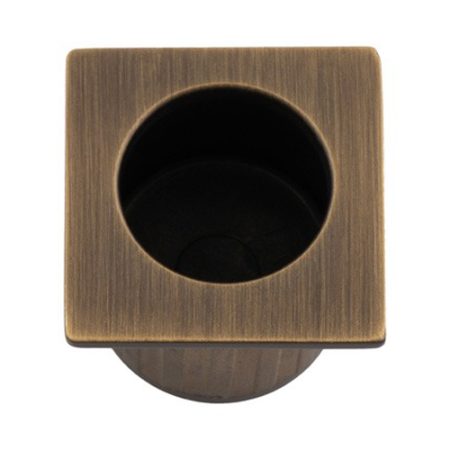 Alexander & Wilks AW993AB Sliding Door Finger Edge Pull Square - Antique Brass (LEAD TIME: 2-3 DAYS)