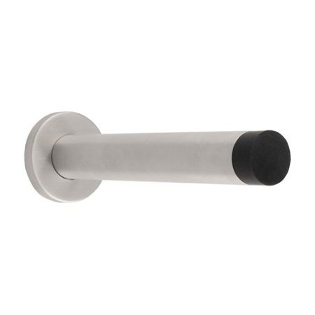Eurospec DSW1019SSS 150 x 22mm Wall Mounted Doorstop On Rose Concealed Fix - Satin Stainless Steel 150mm (LEAD TIME: 2-3 DAYS)
