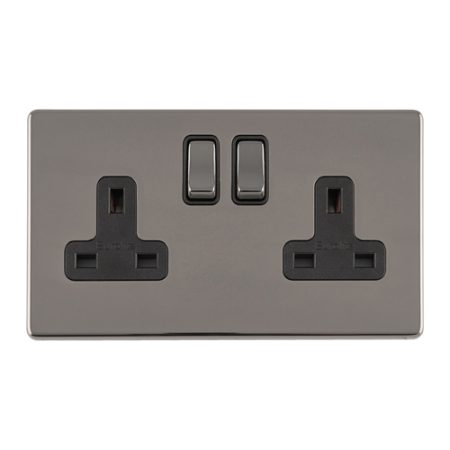 Eurolite ECBN2SOB 2 GANG 13AMP DP SWITCHED SOCKET (LEAD TIME: 2-3 DAYS)