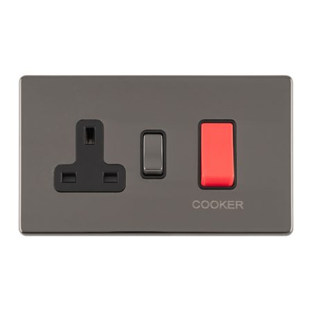 Eurolite ECBN45ASWASB 45AMP DP COOKER SWITCH WITH 13AMP SOCKET (LEAD TIME: 2-3 DAYS)