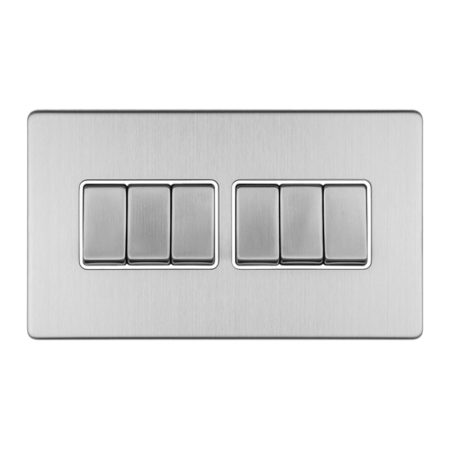 Eurolite ECSS6SWW 8-Gang 10Amp 2-Way Switch (LEAD TIME: 2-3 DAYS)