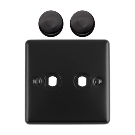 Eurolite EN2DIMMBB Dimmer Switch Plate-Matt Black-2-Gang (LEAD TIME: 2-3 DAYS)