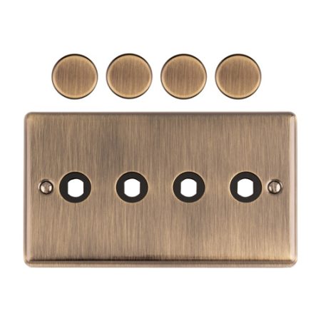 Eurolite EN4DIMABB Dimmer Switch Plate - Antique Brass 4-Gang (LEAD TIME: 2-3 DAYS)