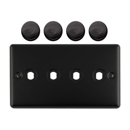 Eurolite EN4DIMMBB Dimmer Switch Plate - Matt Black 4-Gang (LEAD TIME: 2-3 DAYS)