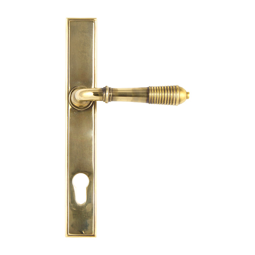 From the Anvil Reeded Lever/Lever Multipoint Door Handles - 92mm PZ Sprung 212mm Screw Centres (LEAD TIME: 2-3 DAYS)