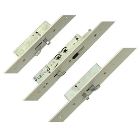 Fullex XL Latch 3 Hooks 2 Anti Lift Pins Flat 44mm White Faceplate Double Spindle Multipoint Door Lock