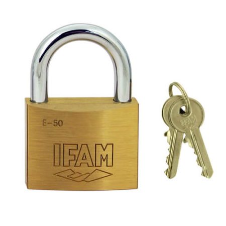 Ifam E Series 50mm Open Shackle Brass Padlock