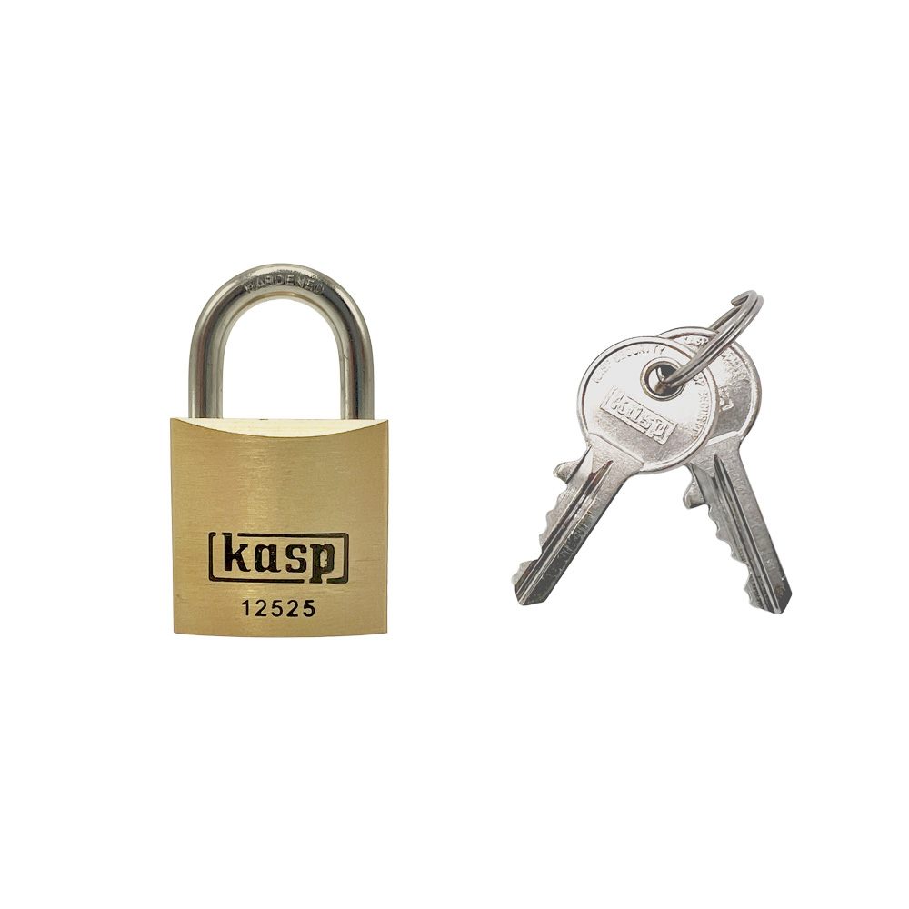Kasp 125 Series 25mm Open Shackle Brass Padlock