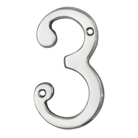 Carlisle Brass N3CP Numerals (0-9) Number 3 (LEAD TIME: 2-3 DAYS)