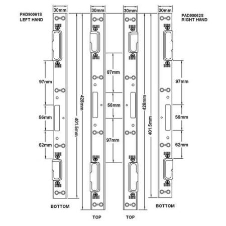 Lockmaster UPVC 2 Rollers Hookbolt Keep Set