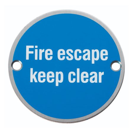 Eurospec SEX1021SSS Signage Fire Escape Keep Clear (LEAD TIME: 2-3 DAYS)