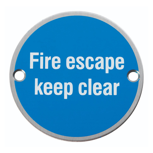 Eurospec SEX1021SSS Signage Fire Escape Keep Clear (LEAD TIME: 2-3 DAYS)
