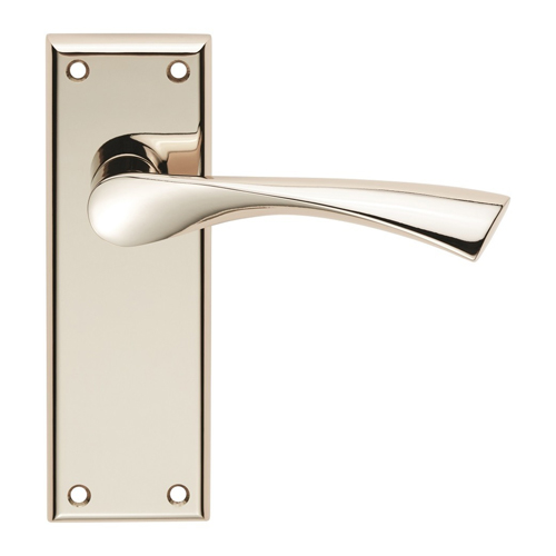 Serozzetta SZR022PN Venti Lever On Face-Fix Backplate latch - Polished nickel (LEAD TIME: 2-3 DAYS)