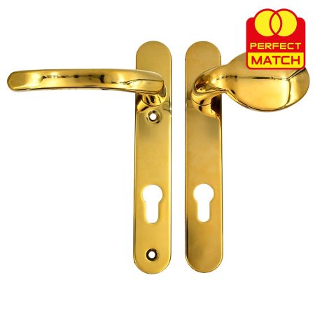 TSS Lever Moveable Pad UPVC Multipoint Door Handles - 92mm PZ Sprung 122mm Screw Centres