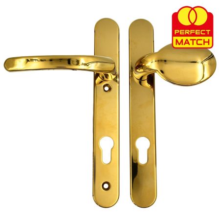 TSS Lever Moveable Pad UPVC Multipoint Door Handles - 92mm PZ Sprung 122mm Screw Centres - Long Backplate