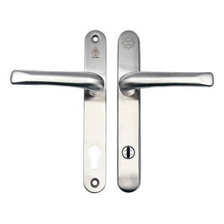 TSS TS007 2 Star Grade 304 Stainless Steel Lever Lever UPVC Multipoint Door Handles - 92mm PZ Sprung 210mm Screw Centres