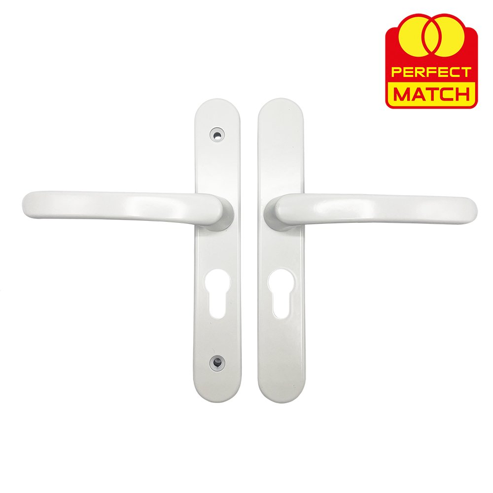 TSS Lever Lever UPVC Multipoint Door Handles - 48mm PZ - Sprung - 160mm Screw Centres