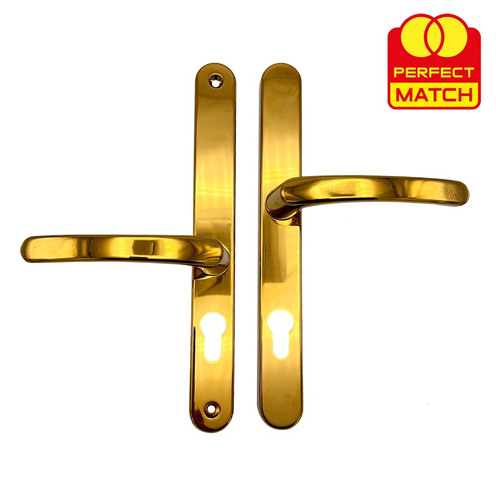 TSS LeverLever Offset UPVC Multipoint Door Handles - 48/87mm PZ - Sprung - 240mm Screw Centres