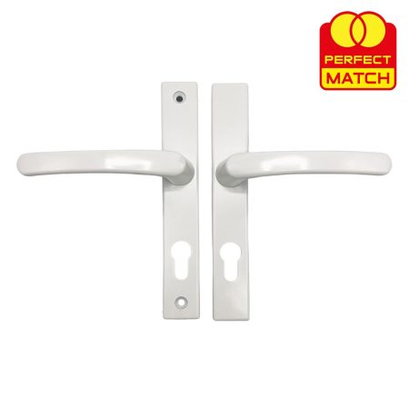 TSS Lever Lever UPVC Multipoint Door Handles - 70mm PZ - Sprung - 180mm Screw Centres - 7mm Follower