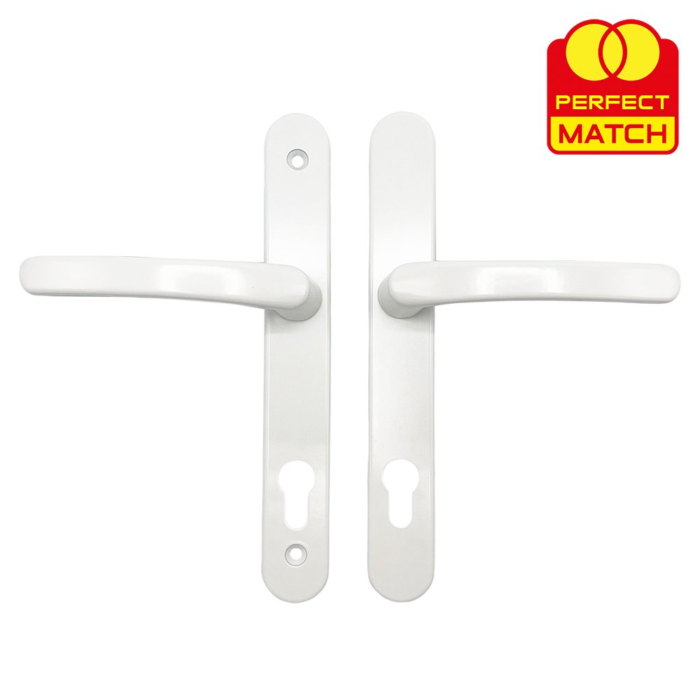 TSS Lever Lever UPVC Multipoint Door Handles - 92mm PZ - Sprung - 200mm Screw Centres