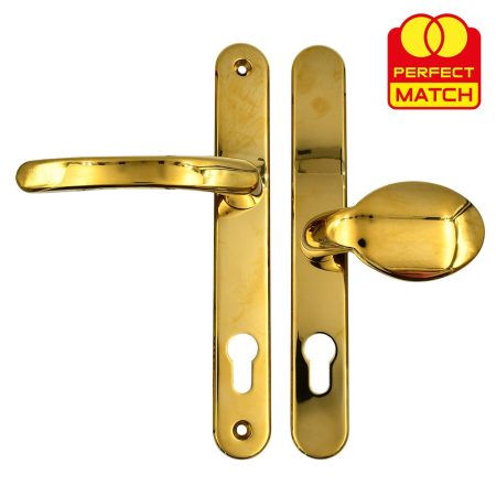 TSS Lever Moveable Pad UPVC Multipoint Door Handles - 92mm/62mm PZ Sprung 212mm Screw Centres
