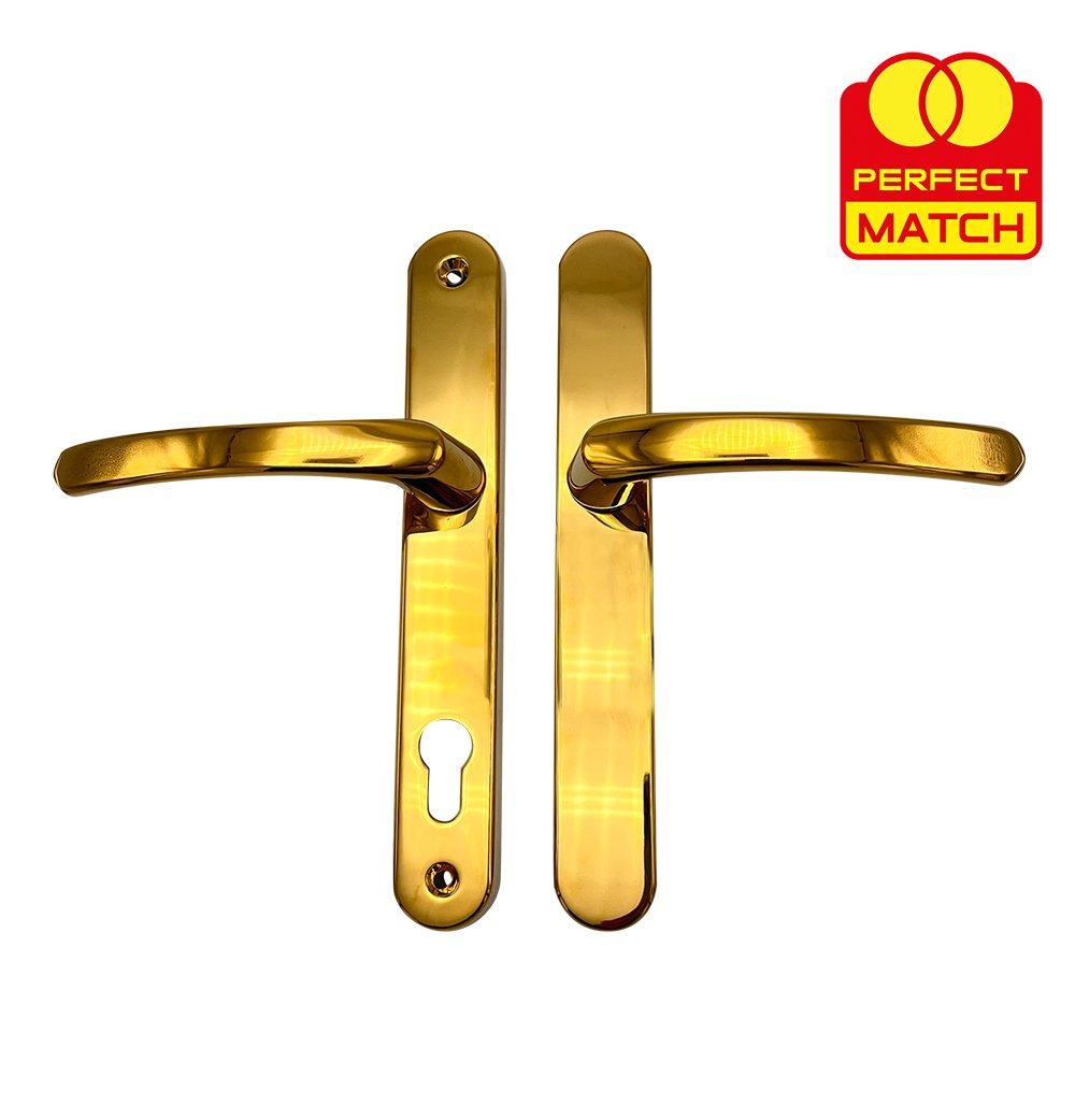 TSS Blank External Lever Lever French Door Multipoint Handles – 92mm PZ Sprung 210mm Screw Centres